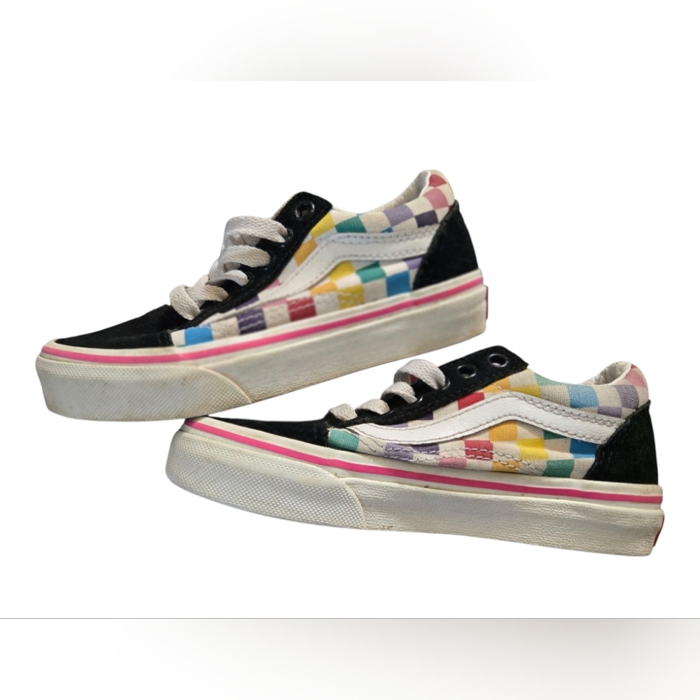 Vans Kids Colorful Checkered Sneakers-Size 11 Kids